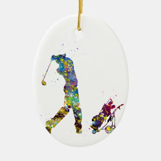 Man Golfer Keramik Ornament (Vorne)