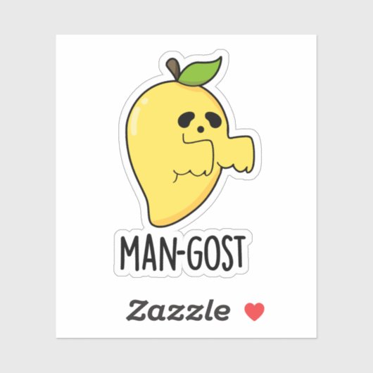 Man-gost Funny Halloween Mango Ghost Pun Aufkleber (Blatt)