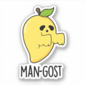 Man-gost Funny Halloween Mango Ghost Pun Aufkleber (Vorderseite)