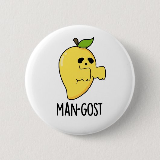 Man-gost Funny Halloween Mango Ghost Pun Button (Vorderseite)