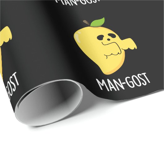 Man-gost Funny Halloween Mango Ghost Pun Dark BG Geschenkpapier (Rolleneckpunkt)