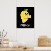 Man-gost Funny Halloween Mango Ghost Pun Dark BG Poster (Küche)