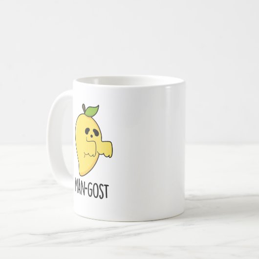 Man-gost Funny Halloween Mango Ghost Pun Kaffeetasse (Vorderseite Links)