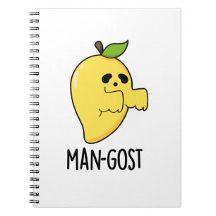 Man-gost Funny Halloween Mango Ghost Pun Notizblock