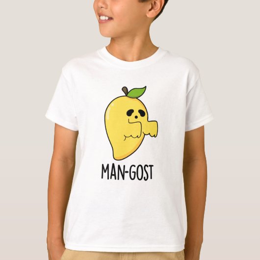 Man-gost Funny Halloween Mango Ghost Pun T-Shirt (Vorderseite)