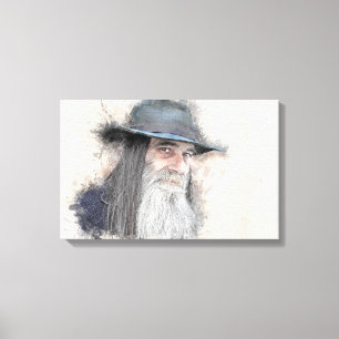 Man Hat Beard Mustache Ranger Gold Digger Leinwanddruck
