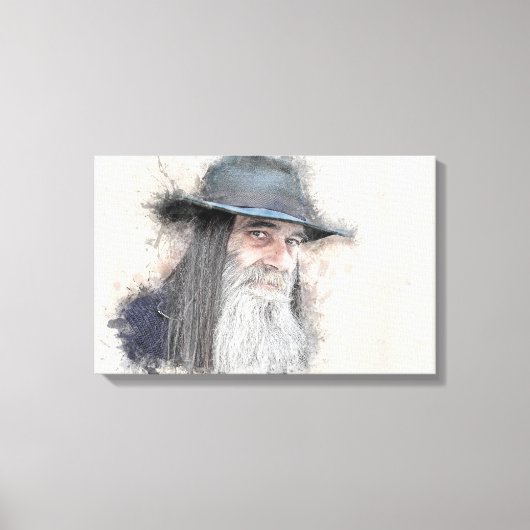 Man Hat Beard Mustache Ranger Gold Digger Leinwanddruck (Vorderseite)