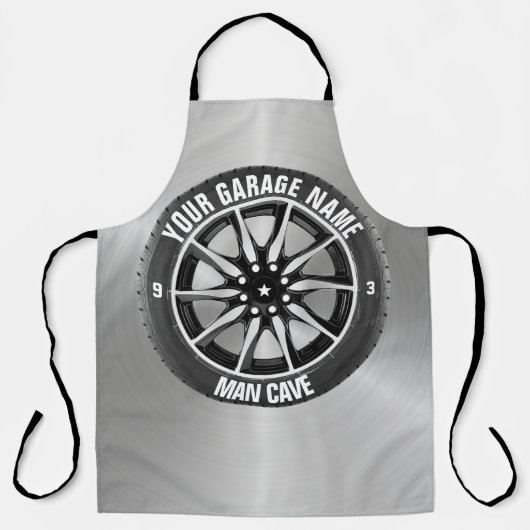 Man Höhle Ihre Garage Reifenrad Individuelle Name Schürze (Vorderseite)