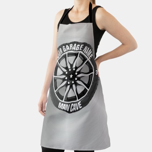 Man Höhle Ihre Garage Reifenrad Individuelle Name Schürze (InSitu)