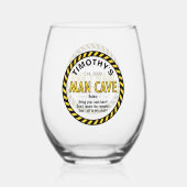 Man Höhle LED Schild Kaution Band Cocktail Weinglas Ohne Stiel (Vorderseite)