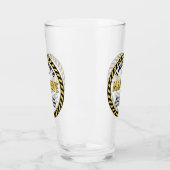 Man Höhle Schild Vorsicht Tape Pint Bierglas Glas (Links)