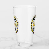 Man Höhle Schild Vorsicht Tape Pint Bierglas Glas (Rechts)