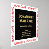 Man Höhle Schilderwarnung mit Regeln Aufdecken Tex Foliendrucke (Ablage )