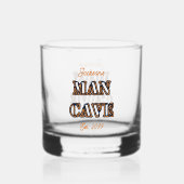 Man Höhle Text Effect Rocks Whiskey Glass Trinkbeh Whiskyglas (Vorderseite)