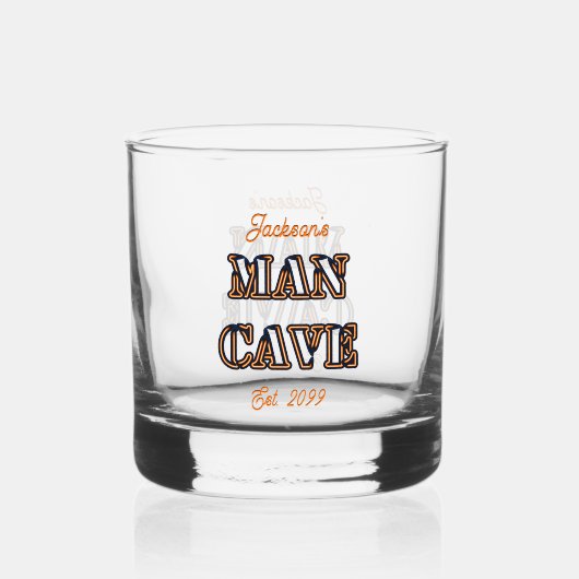 Man Höhle Text Effect Rocks Whiskey Glass Trinkbeh Whiskyglas (Vorderseite)