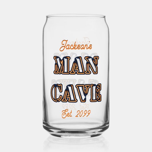 Man Höhle Texteffekt Bier kann Glas Trinkbehälter (Vorderseite)