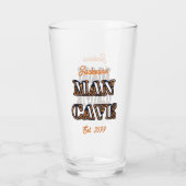 Man Höhle Texteffekt Pint Beer Glass Trinkbehälter Glas (Rückseite)