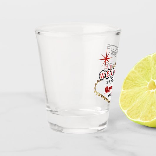 Man Höhle - Vegas Style - Red Schnapsglas (Links)