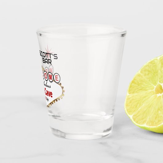 Man Höhle - Vegas Style - Red Schnapsglas (Rechts)