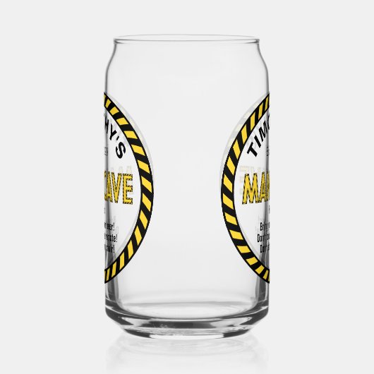 Man Höhle Vorsicht Tape Bierglas kann Glas (Rechts)