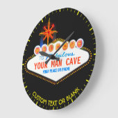 Man Höhle Your Garage Berühmter Schildkröte-Indivi Große Wanduhr (Winkel)