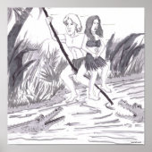 Man Holding a Woman While Swinging on a Vine Past Poster (Vorne)