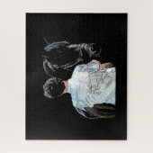 Man Holding Horse Dark Jigsaw Puzzle (Vertikal)