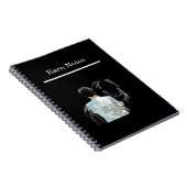 Man Holding Horse Dark Spiral Notebook Notizblock (Rechte Seite)