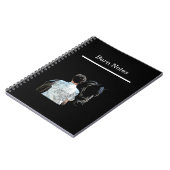 Man Holding Horse Dark Spiral Notebook Notizblock (Linke Seite)