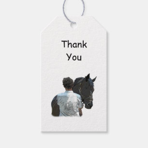 Man Holding Horse Light Goft Tag Geschenkanhänger