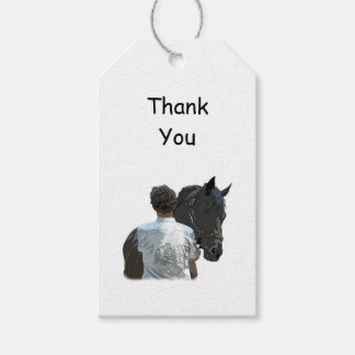 Man Holding Horse Light Goft Tag Geschenkanhänger
