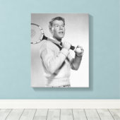 Man Holding Tennis Racket Leinwanddruck (Insitu (Holzboden))