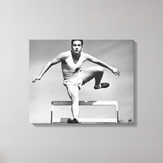 Man Hurdling Leinwanddruck (Vorderseite)