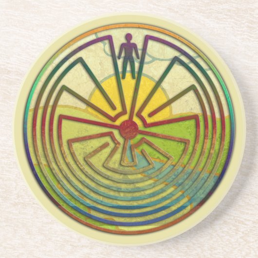 MAN IN DER MAZE-Landschaft + Hintergrund Getränkeuntersetzer (Vorne)