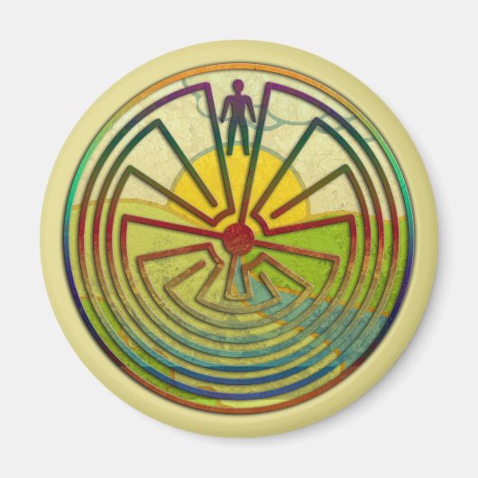 MAN IN DER MAZE-Landschaft + Hintergrund Magnet (Vorne)