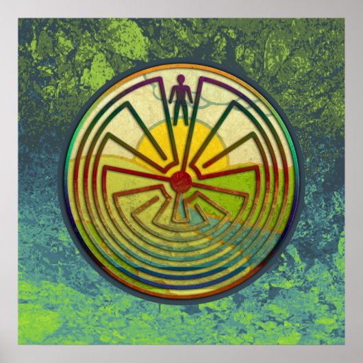 MAN IN DER MAZE-Landschaft + Hintergrund Poster (Vorne)