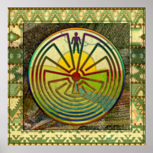 MAN IN DER MAZE-Landschaft + Hintergrund Poster