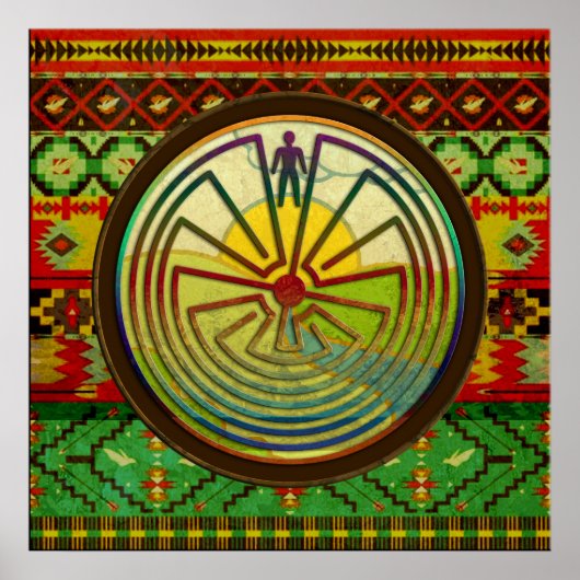 MAN IN DER MAZE-Landschaft + Hintergrund Poster (Vorne)