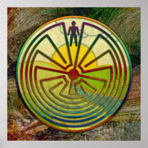 MAN IN DER MAZE-Landschaft + Hintergrund Poster