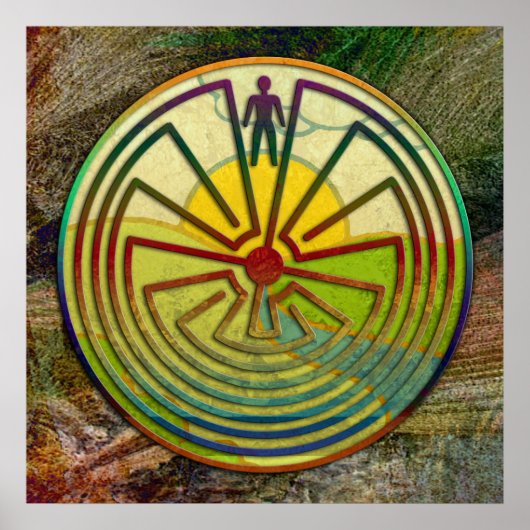 MAN IN DER MAZE-Landschaft + Hintergrund Poster (Vorne)