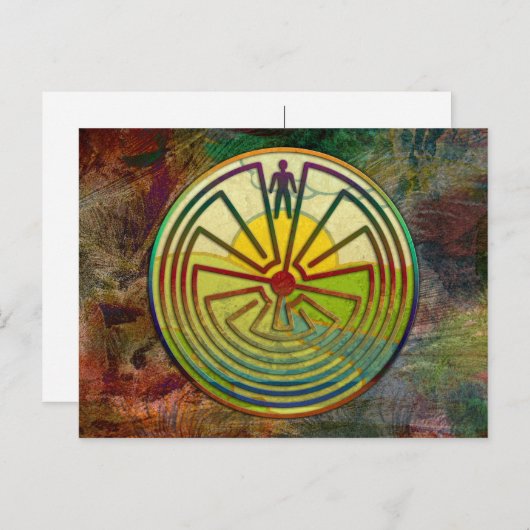 MAN IN DER MAZE-Landschaft + Hintergrund Postkarte (Vorne/Hinten)