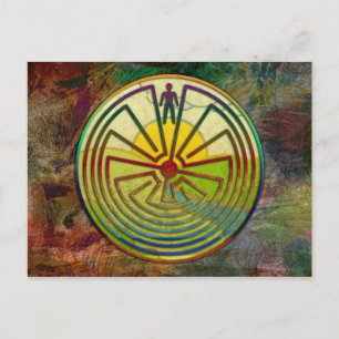 MAN IN DER MAZE-Landschaft + Hintergrund Postkarte