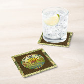 MAN IN DER MAZE-Landschaft + Hintergrund Rechteckiger Pappuntersetzer (Vor Ort)