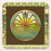 MAN IN DER MAZE-Landschaft + Hintergrund Rechteckiger Pappuntersetzer (Vorderseite)