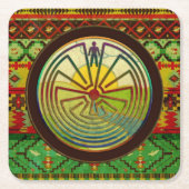 MAN IN DER MAZE-Landschaft + Hintergrund Rechteckiger Pappuntersetzer (Vorderseite)