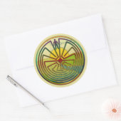 MAN IN DER MAZE-Landschaft + Hintergrund Runder Aufkleber (Umschlag)