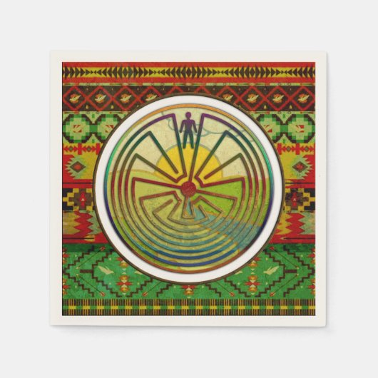 MAN IN DER MAZE-Landschaft + Hintergrund Serviette (Vorderseite)