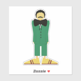  Man in Green Suit Art Retro Abstract Aufkleber