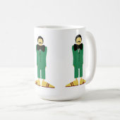  Man in Green Suit Art Retro Abstract Kaffeetasse (VorderseiteRechts)