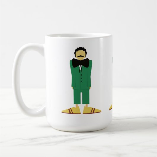  Man in Green Suit Art Retro Abstract Kaffeetasse (Links)